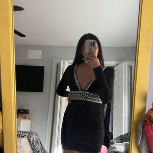 black dress with gems